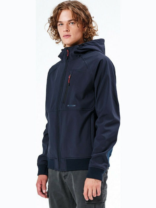 Winter Jacke Softshell Wasserdicht und Winddicht Marine Blue