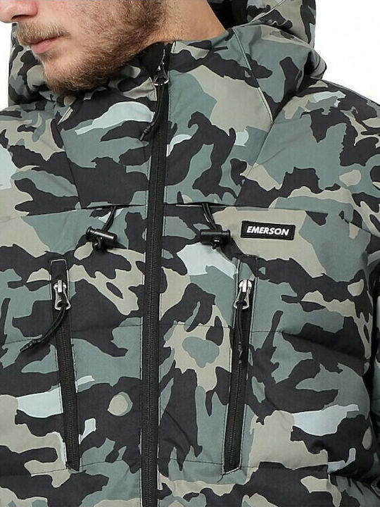 Geacă de Iarnă Puffer Waterproof Olive Camo