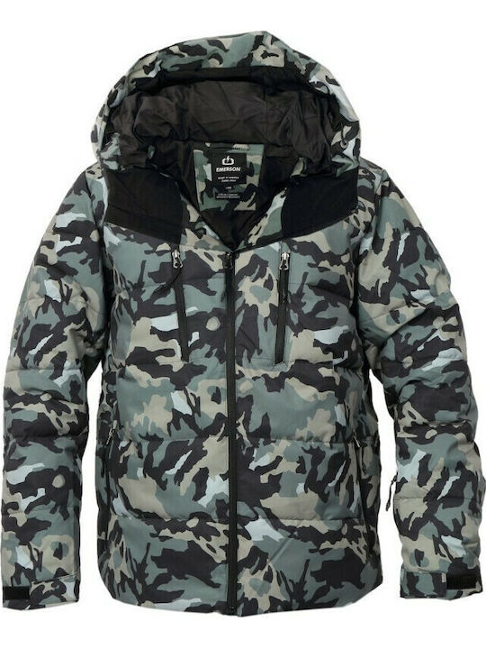 Geacă de Iarnă Puffer Waterproof Olive Camo