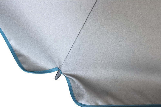 Escape Folding Aluminum Beach Umbrella Diameter 2m with UV Protection and Air Duct Silver Blue
