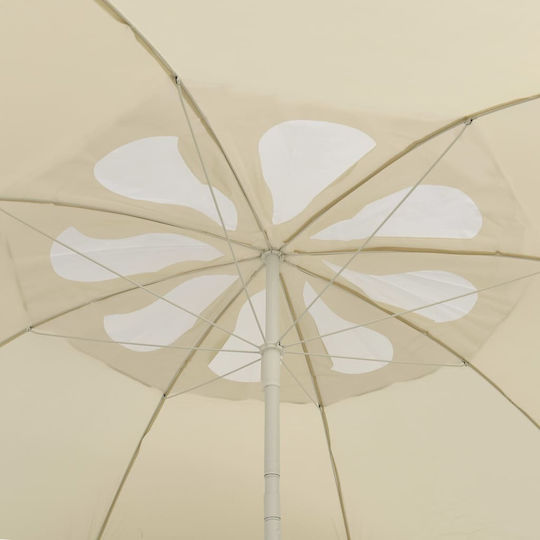 vidaXL Folding Beach Umbrella Diameter 3m with UV Protection Yellow