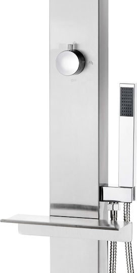 vidaXL Pool Shower Made of PVC with Height 220cm Silver