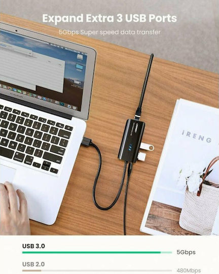 Ugreen 3-Port USB 3.0 Hub with USB-A / Ethernet Connection