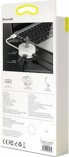 Baseus Round Box USB 3.0 Хъб 4 порта с връзка USB-A Черен