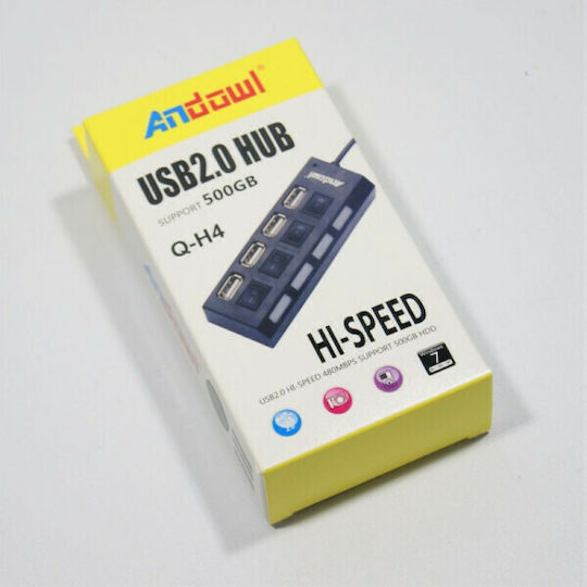 Andowl Hub 4 Ports USB 2.0 with USB-A Connection