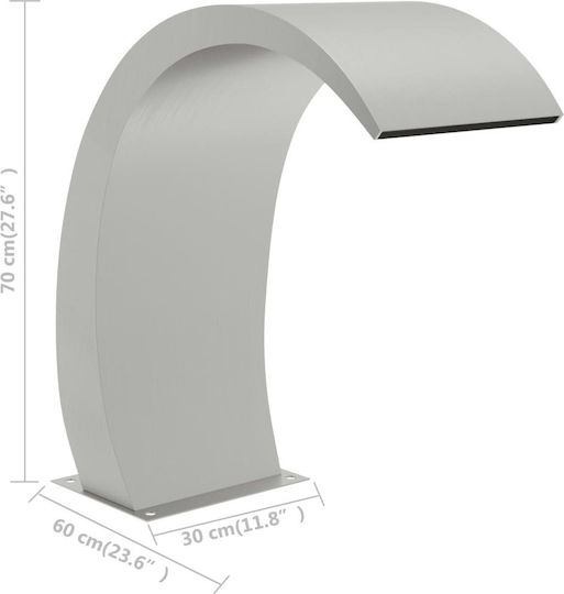 vidaXL Pool Waterfall made of Stainless Steel 70x30x60cm Silver