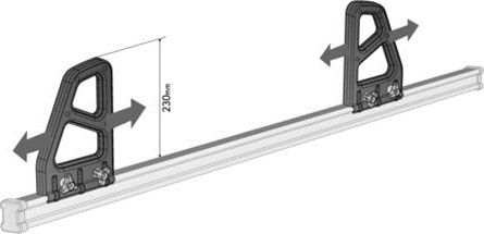 Nordrive Στοπ Σχάρας Αυτοκινήτου Stop για Μπάρες Κ-2 23cm 2τμχ 2τμχ