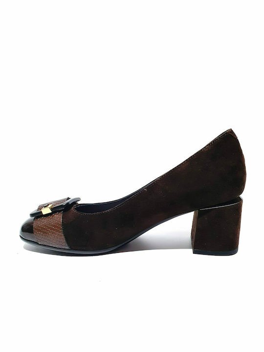 Leather Peep Toe Brown Medium Heels Bridget 10