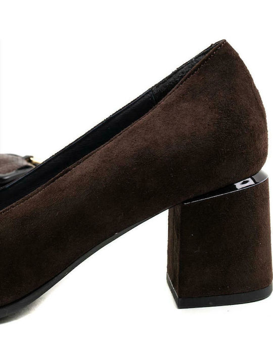 Leather Peep Toe Brown Medium Heels Bridget 10
