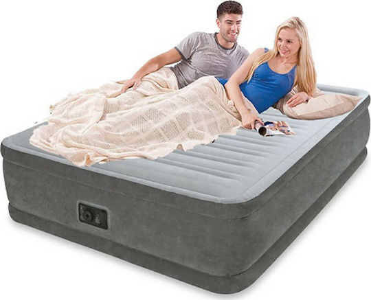 Intex Air Mattress Double with Integrated Electric Pump Comfort Plush Queen 203x152x56cm
