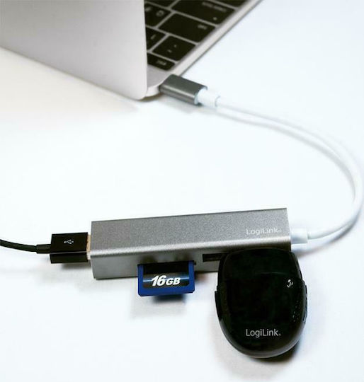 LogiLink Hub 3 Θυρών USB 3.0 με σύνδεση USB-C