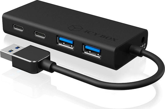 Icy Box USB-Hub 4 Anschlüsse USB 3.0 mit USB-A Verbindung