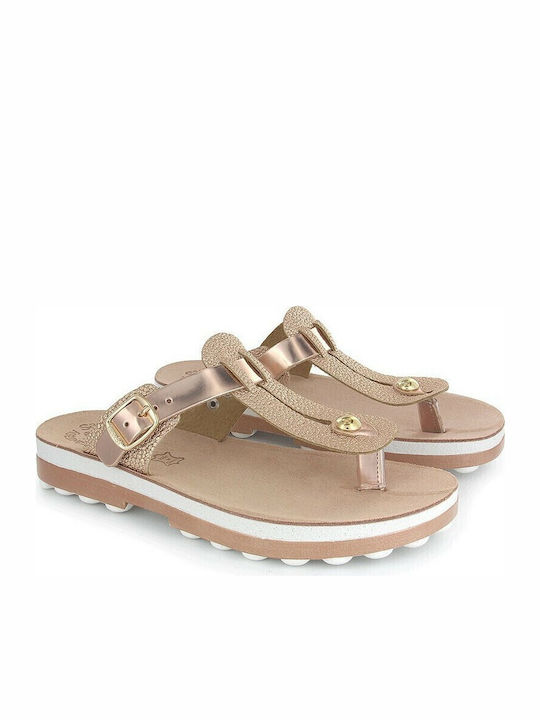 Mirabella Leather Women's Flat Sandals Anatomic Rosegold