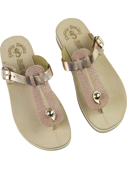 Mirabella Leather Women's Flat Sandals Anatomic Rosegold