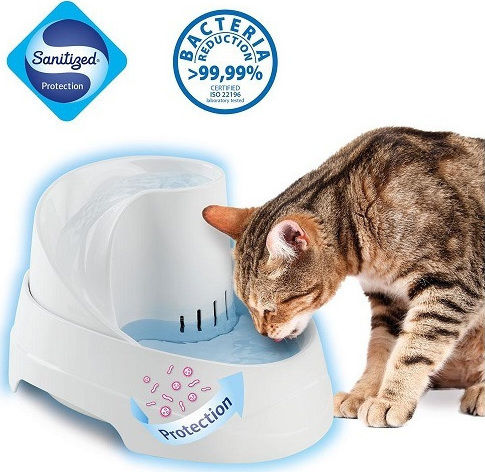 Ferplast Vega Automatic Plastic Waterer / Fountain for Dog & Cat 2lt in White Color