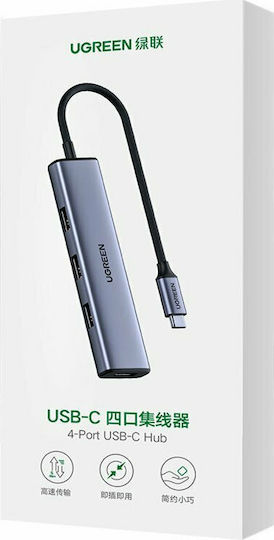 Ugreen CM473 USB Hub 4 USB 3.2 Ports with USB-A Connection Gray