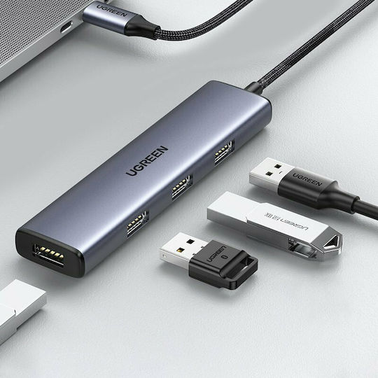 Ugreen CM473 USB Hub 4 USB 3.2 Ports with USB-A Connection Gray