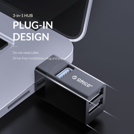 Orico MINI-U32 Hub 3 Θυρών USB 2.0 με σύνδεση USB-A