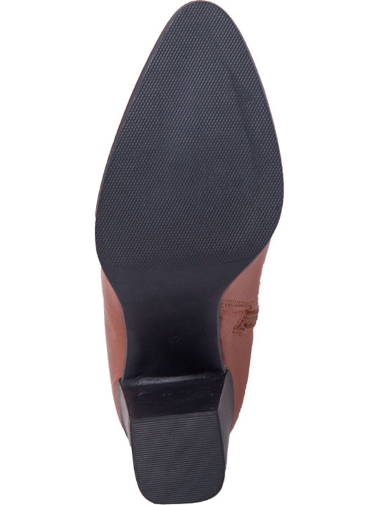 22203 Ghete Dama Din Piele Ankle Boots Culoare Full Face Tabac maro