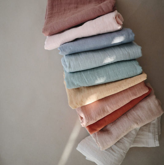 Mushie Belgian Muslin Swaddle Wrap Gray 120x120cm.