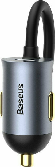 Baseus Share Together Φορτιστής Αυτοκινήτου 120W Γρήγορης Φόρτισης με Θύρες: 2xUSB 2xType-C Γκρι Χρώμα