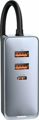 Baseus Autoladegerät Gray Schnellladung mit Anschlüssen: 2xUSB 2xType-C