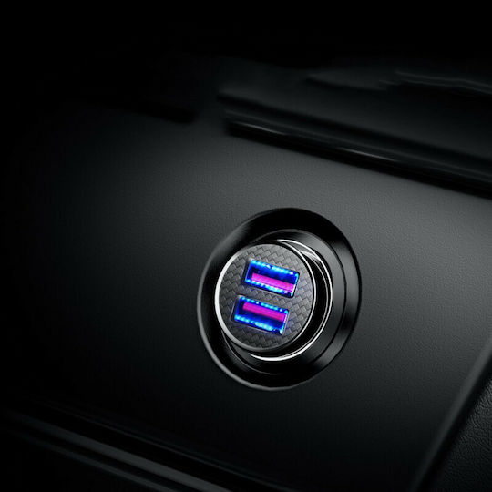 Baseus Car Charger 30W 5A Fast Charging with Ports: 2xUSB Black Color