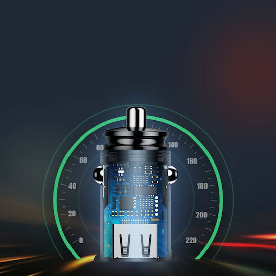 Baseus Car Charger 30W 5A Fast Charging with Ports: 2xUSB Black Color