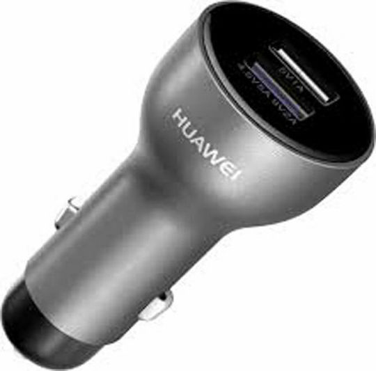 Huawei AP38 Încărcător Auto 2A Încărcare Rapidă cu Porturi: 2xUSB împreună cu Cablu Type-C Gri Culoare