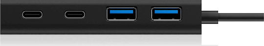 Icy Box USB Хъб 4 Порта USB 3.0 с USB-C Връзка