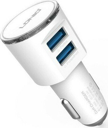 Ldnio DL-C29 Φορτιστής Αυτοκινήτου 17W 3.4A με Θύρες: 2xUSB-A μαζί με Καλώδιο Micro-USB Λευκό Χρώμα