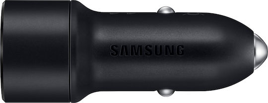 Samsung Dual Car Charger Φορτιστής Αυτοκινήτου 15W 2A Γρήγορης Φόρτισης με Θύρες: 2xUSB Μαύρο Χρώμα