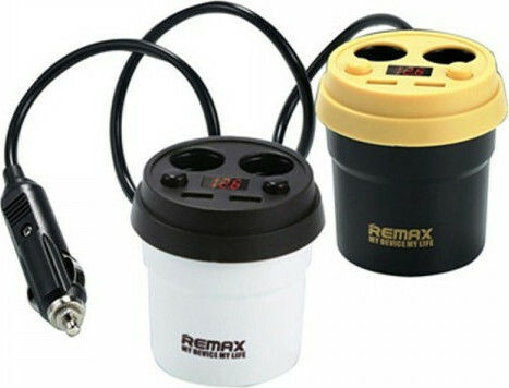 Remax CR-2XP Car Charger 3.1A with Ports: 2xUSB 2xLighter and Voltmeter Black Color