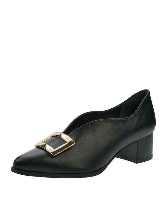 Leather Black Low Heels