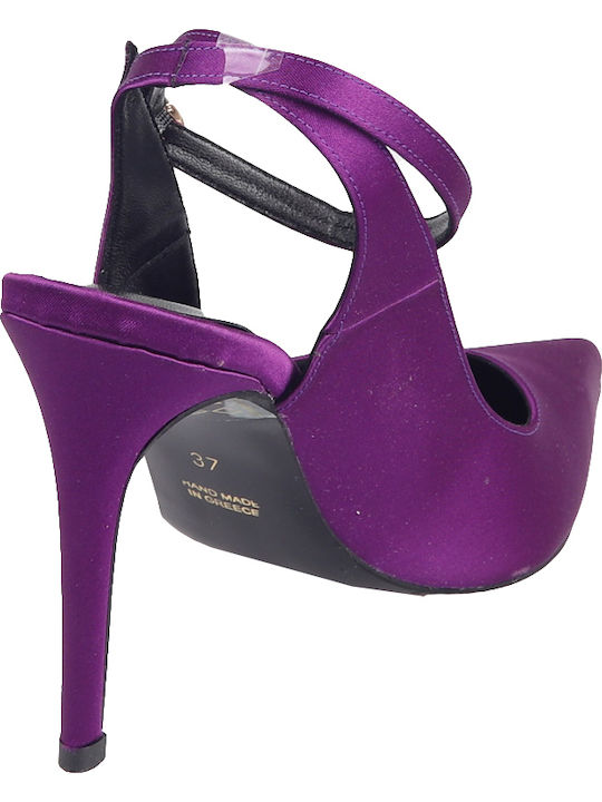 Pointed Toe Heel with Strap Purple M03-14482-41