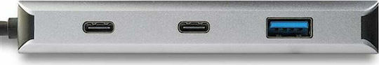 StarTech USB 3.1 4 Port Hub with USB-C Connection Silver (HB31C2A2CB)