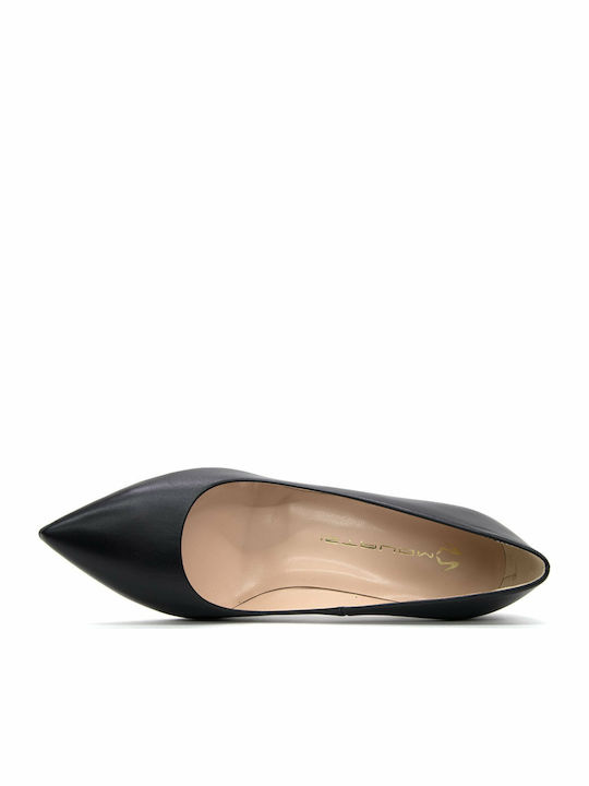 Leather Pointed Toe Stiletto Black High Heels