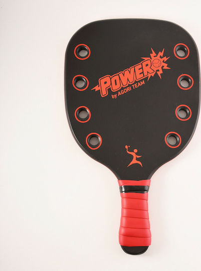 "to agori" Power Beach Racket Black 380gr with Straight Red Handle