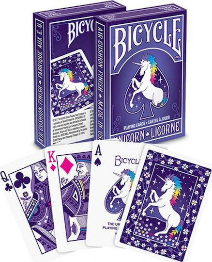 Bicycle Unicorn Collectible Playing Cards Laminated Purple