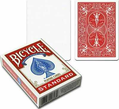 Bicycle Blank Face Plasticized Card Deck Red