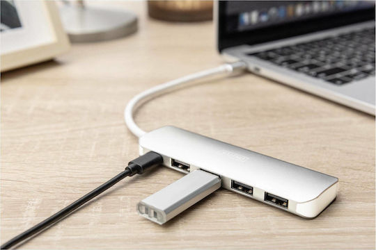 Digitus USB Хъб 5 Порта USB 3.0 с USB-C Връзка Сребрист
