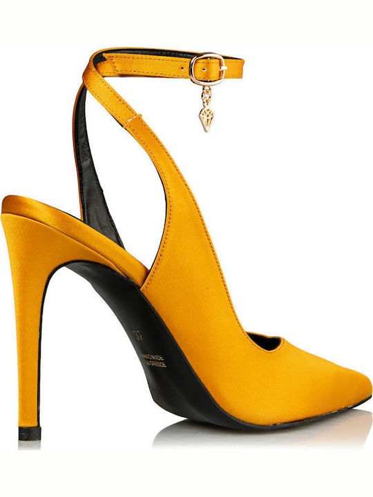Pantofi cu toc cu Toc Stiletto & Curea Galbene