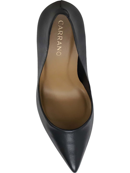 Leder Pumps mit Stiletto-Absatz Schwarz