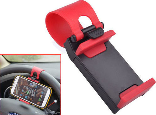 Autoline Car Mobile Mount 5.5" - 5.5" with Adjustable Hooks Red