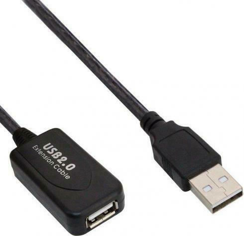 Powertech USB 2.0 Kabel USB-A-Stecker - USB-A-Buchse Schwarz 10m CAB-U041