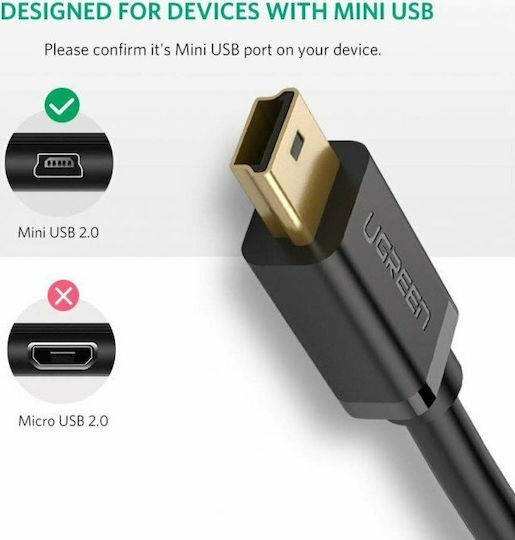 Ugreen 1m USB 2.0 Cable A-Male to mini B-Male (10355)