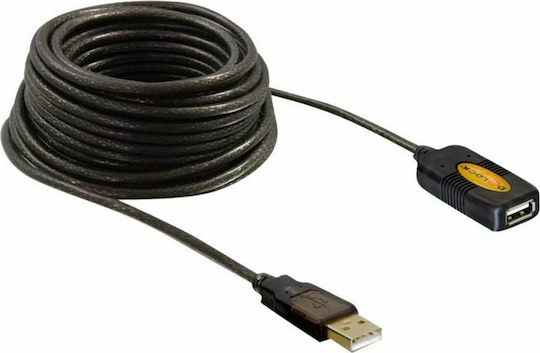DeLock USB 2.0 Cable USB-A male - USB-A female Μαύρο 5m (82308)