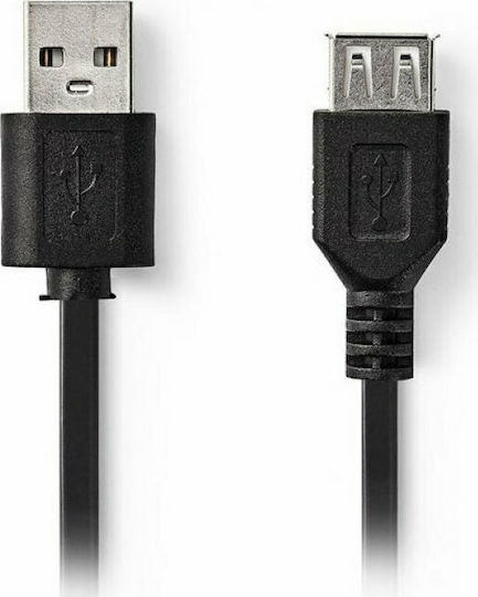 Nedis 2m USB 2.0 Cable A-Male to A-Female (CCGT60010BK20)