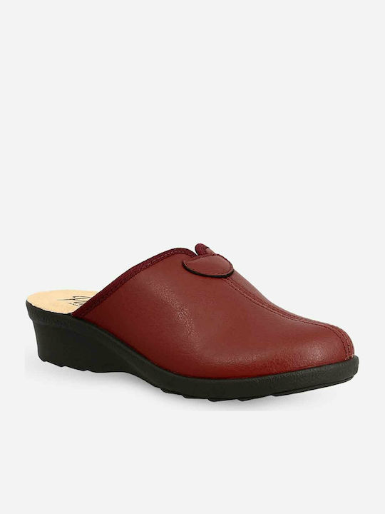 Anatomical Leather Women's Slippers Burgundy