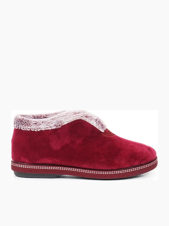 16003 Anatomical Women's Slippers with Fur Burgundy
